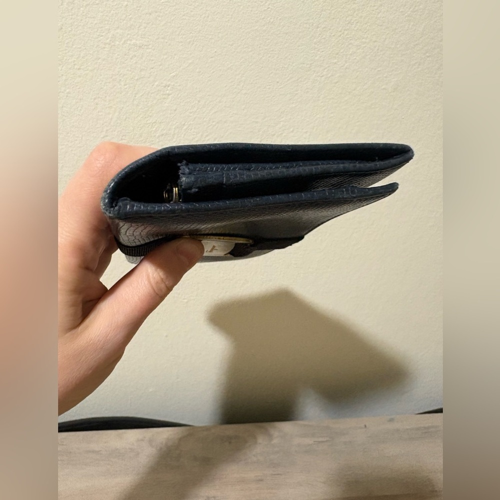 Salvatore Ferragamo Black Textured Leather Wallet - Picture 10 of 12